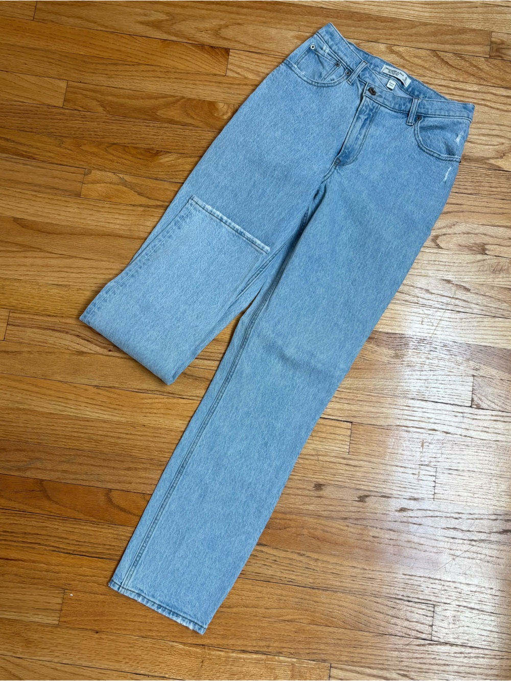 Abercrombie & Fitch Light Blue High-Rise Straight Jeans